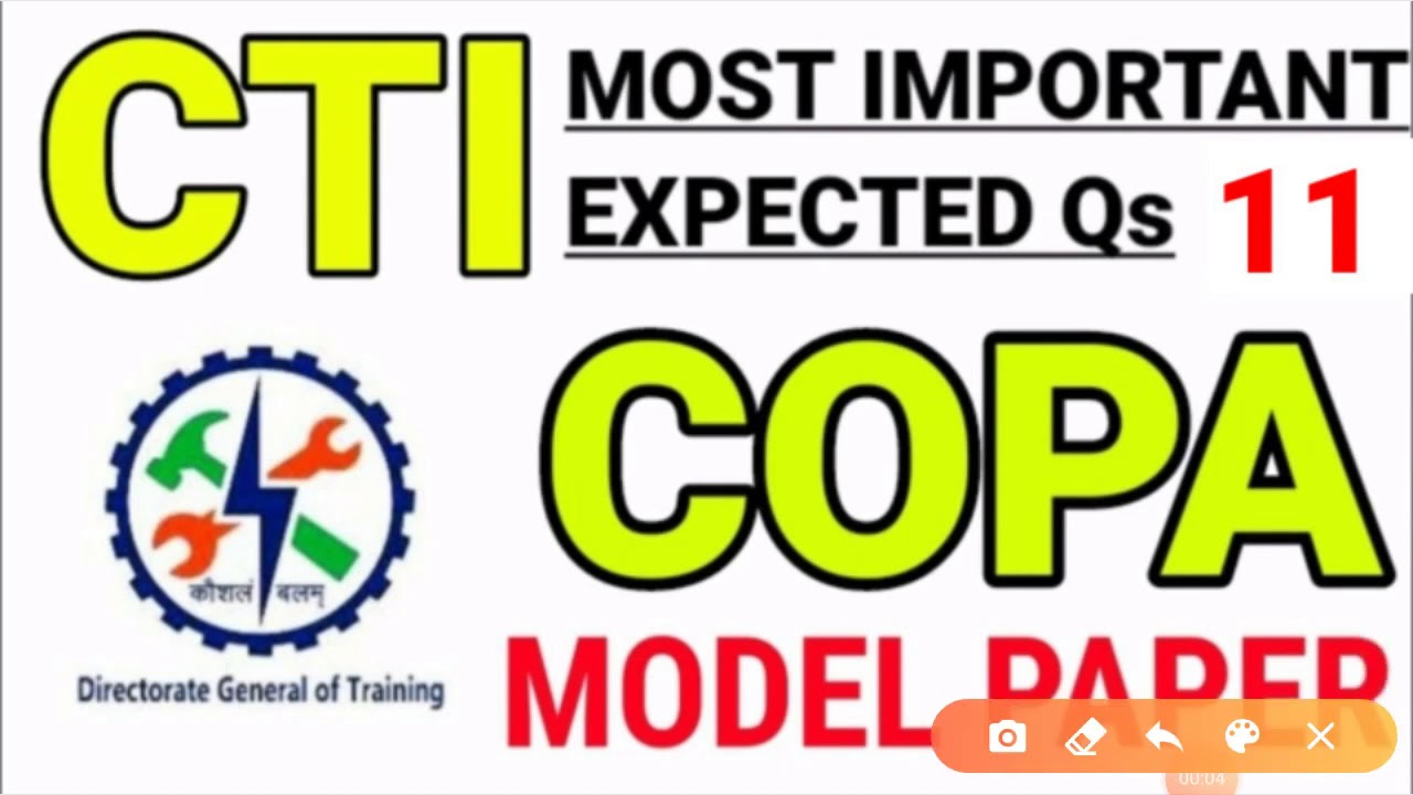 Copa CTI entrance exam model paper, COPA CITS ENTRANCE EXAM PREVIOUS YEAR QUESTIONS PAPER part 11