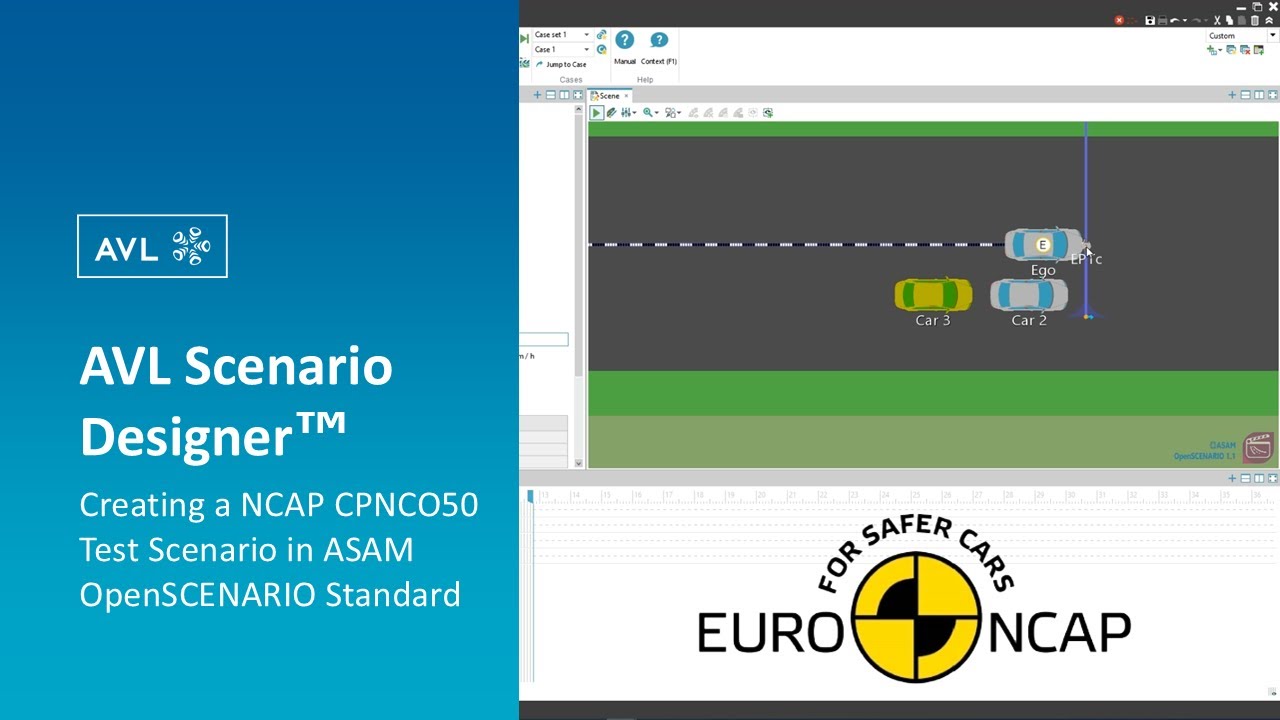 AVL Scenario Designer™ | Creating a NCAP CPNCO50 Test Scenario in ASAM OpenSCENARIO Standard