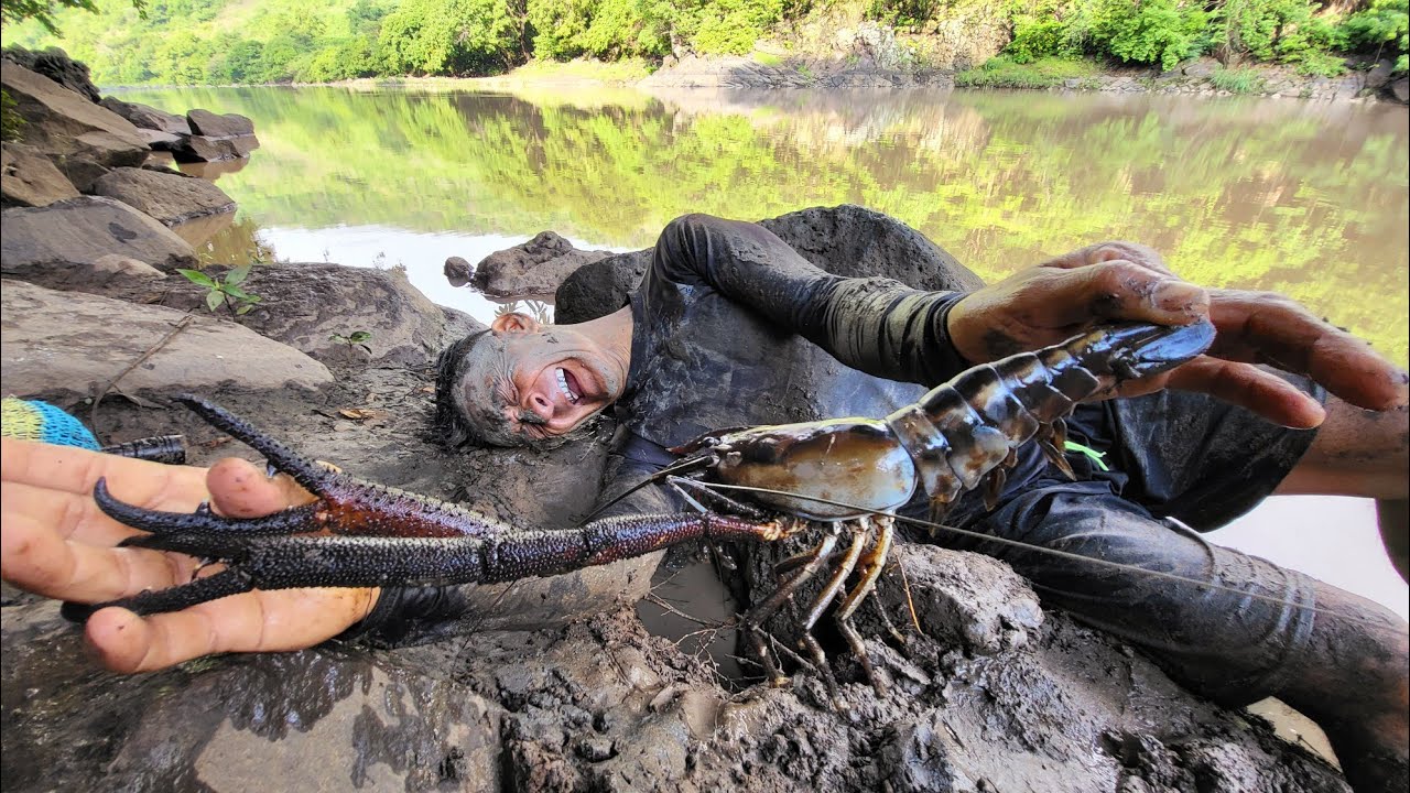 A don jose lo muerde un camarón gigante