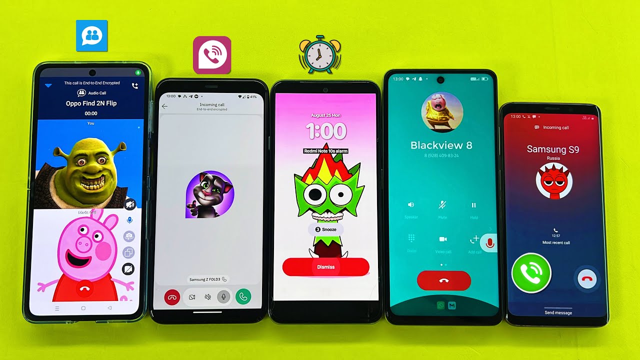 Incoming & Outgoing Call + Alarm Clock Samsung, OPPO Flip, Google Pixel, Xiaomi Redmi, Blackview