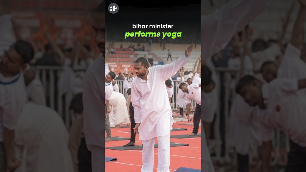 Bihar&rsquo;s health minister showing us how yoga is done #shorts