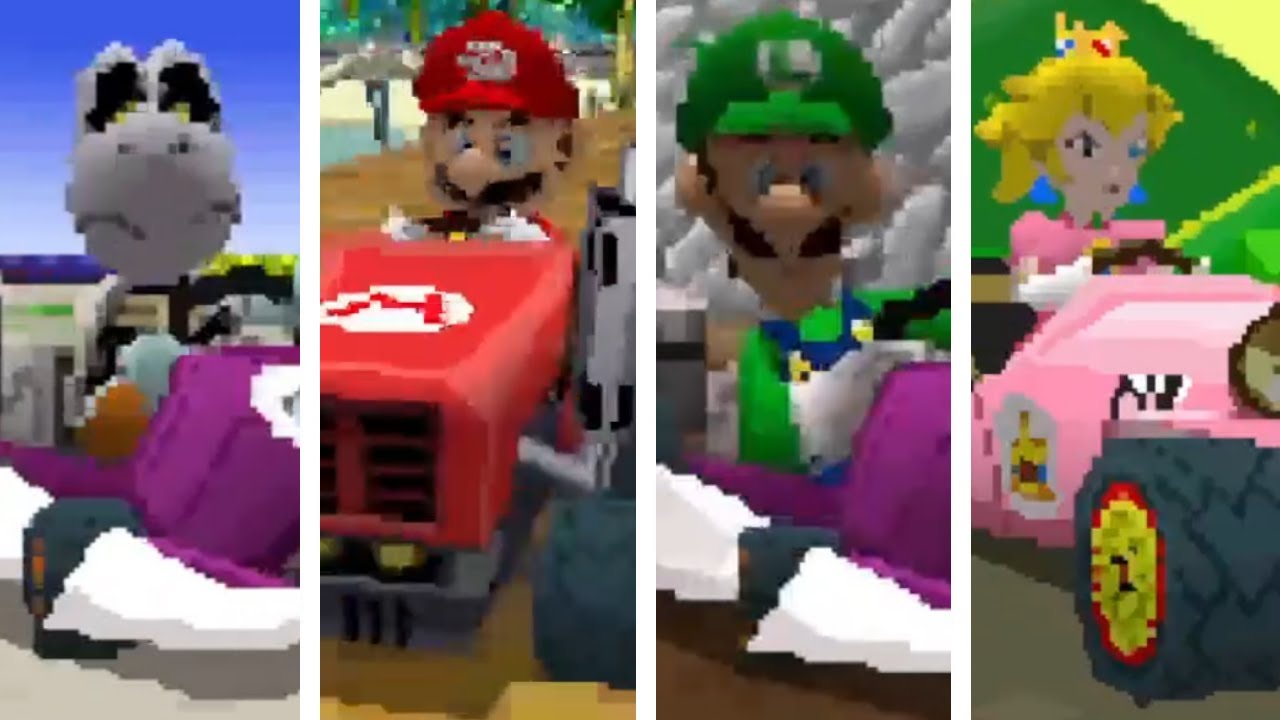Mario Kart DS - All Characters Losing Animations (6th Place)