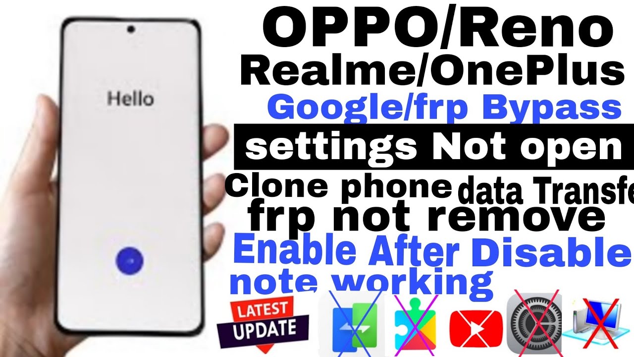 OPPO,Reno,oneplus /Frp Bypass 2025 !!  clone phone not working!! Settings youtube Note open 100% use