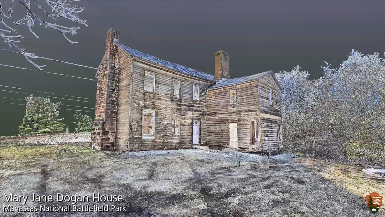 Point Cloud Animation of Mary Jane Dogan House, Manassas National Battlefield Park, Virginia