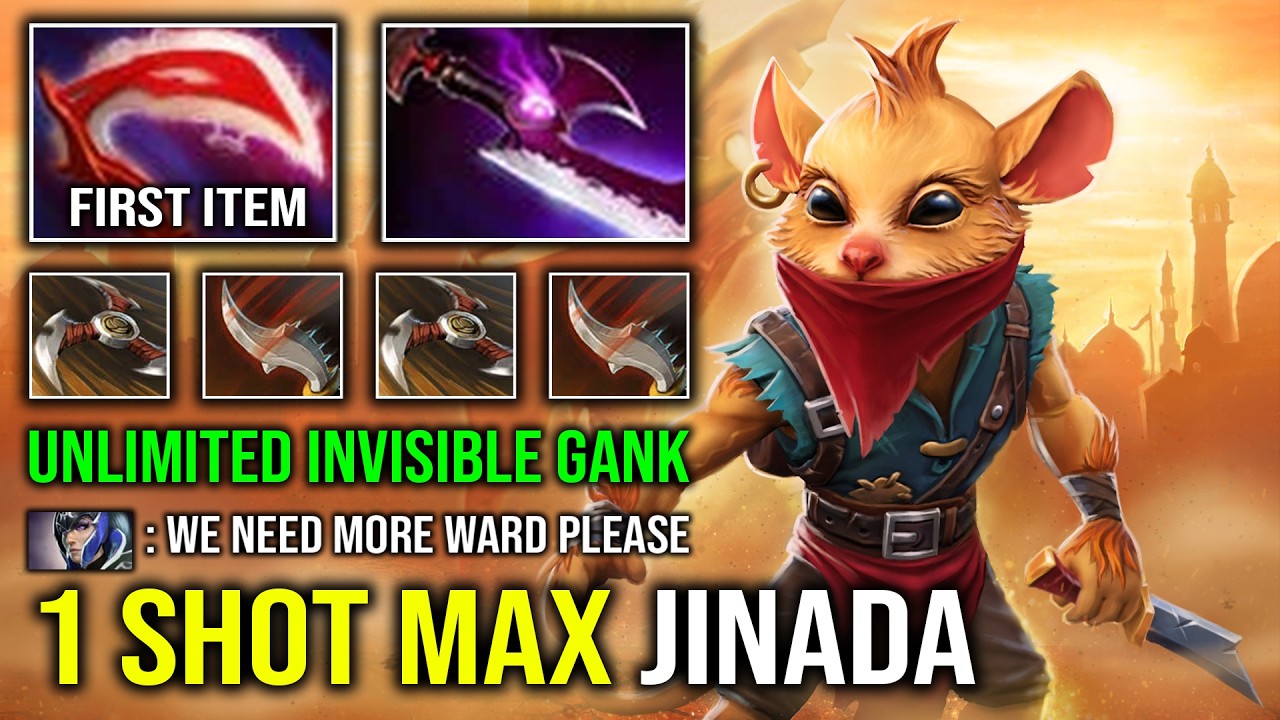 WTF First Item Desolator 1 Shot Jinada Max Crit Invisible Ganking Solo Mid Bounty Hunter Dota 2