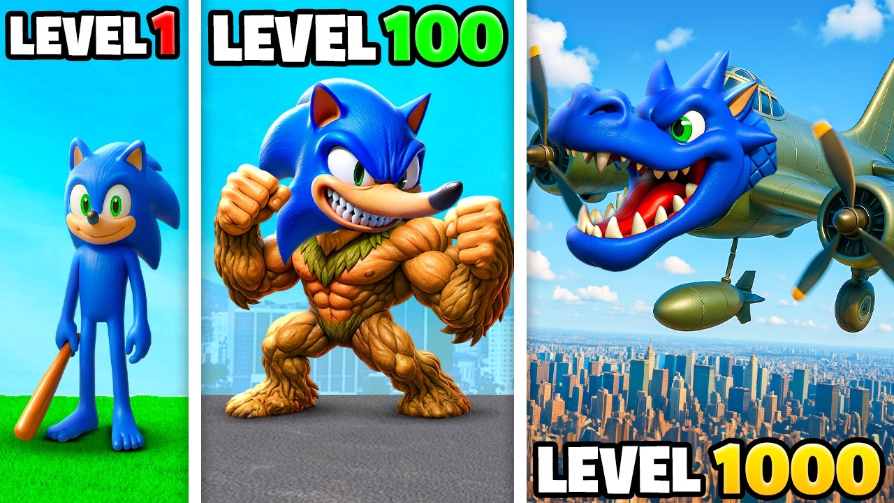 Level 1 To 1000 BRAINROT SONIC In GTA 5!