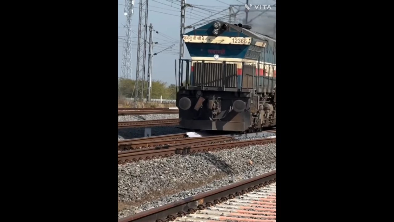 Aggressive high speed WDG4 diesel loco long freight train 