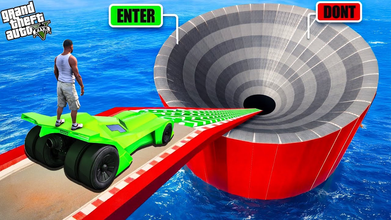 FRANKLIN TRIED THE SECRET GIANT FUNNEL PARKOUR CHALLENGE IN GTA 5