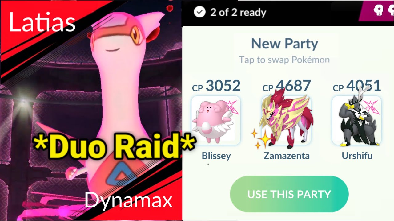*DUO* DYNAMAX LATIAS raid (No Max Mushroom) in Pokemon GO.