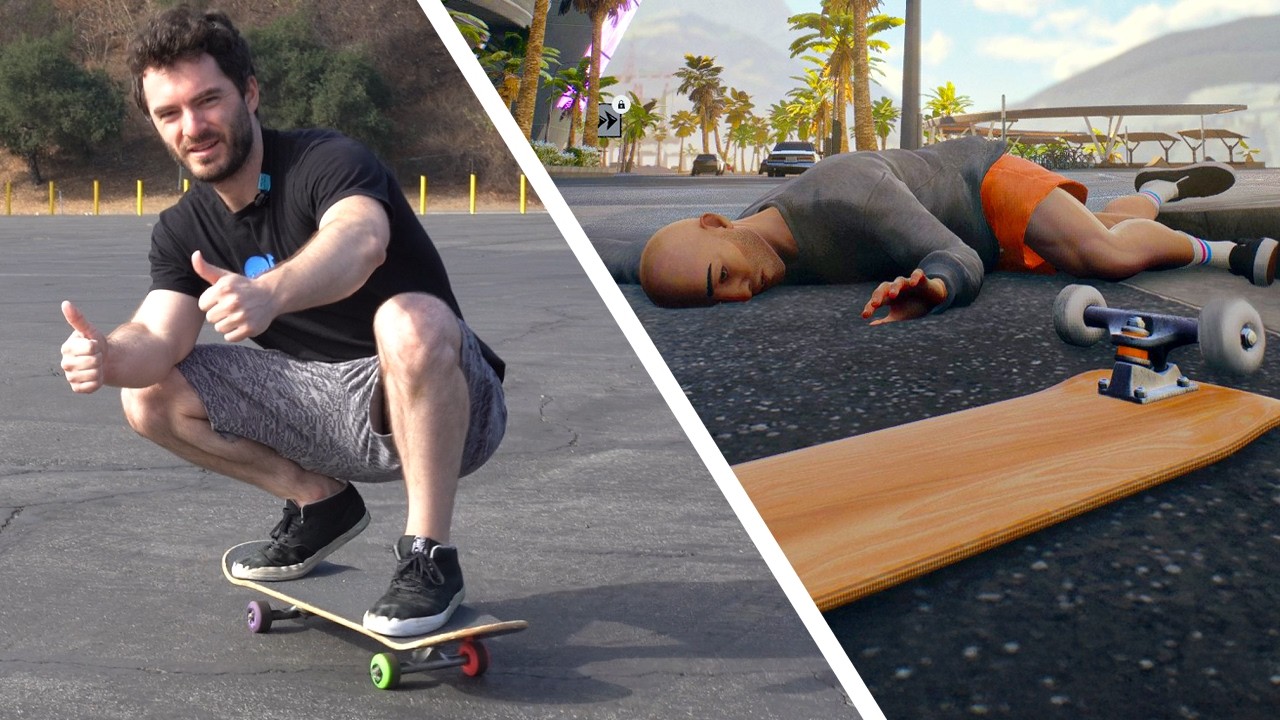 Playing skate to see if I can still skateboard