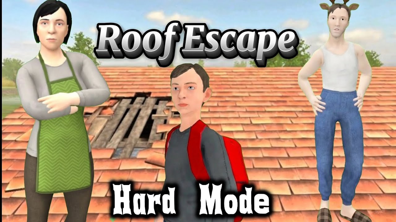 School boy runaway roof escape in hard mode. 