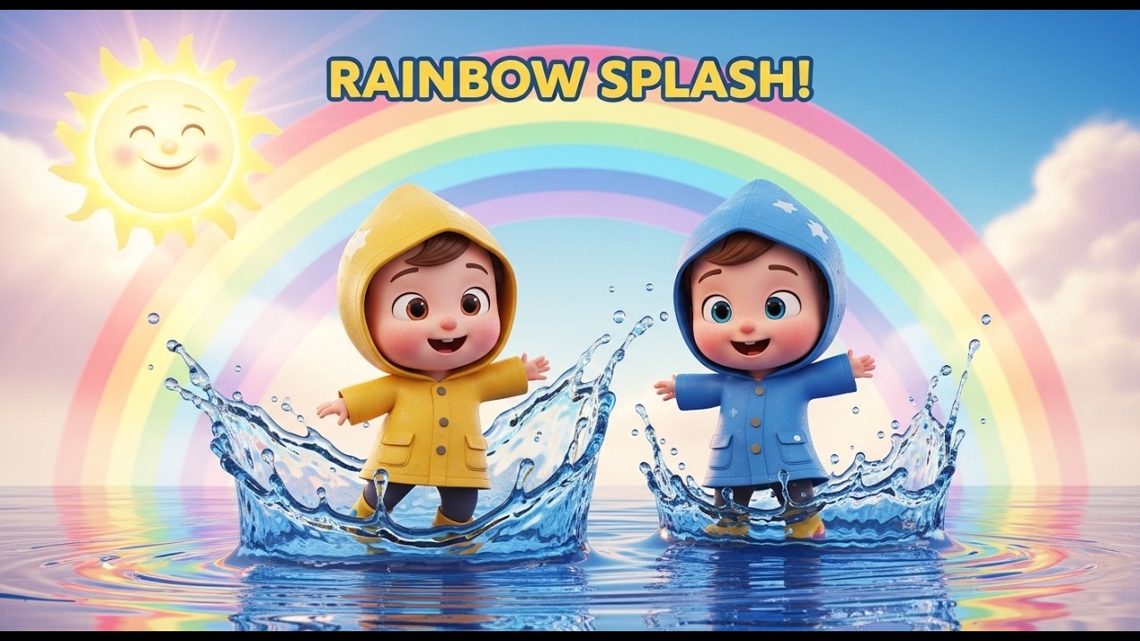 Tippy Tappy Rain Drops ☔ | Rainbow Splash Song for Kids 🌈 #nurseryrhymes #kidssongs