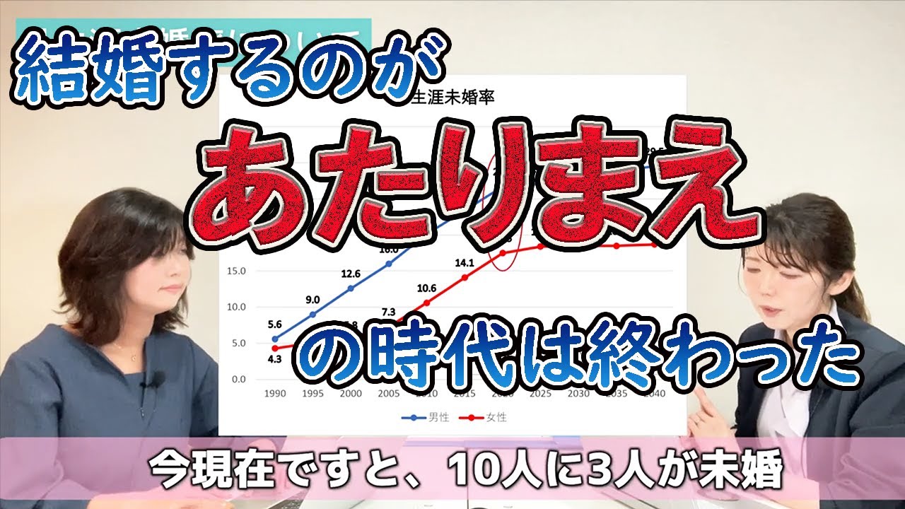 【婚活の現状】生涯未婚率の上昇が止まらない。男女が結婚しなくなった理由はコレ！！