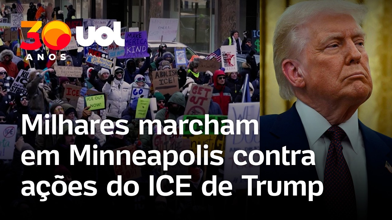 Protestos em Minneapolis: milhares marcham nas ruas contra operações anti-imigração do governo Trump