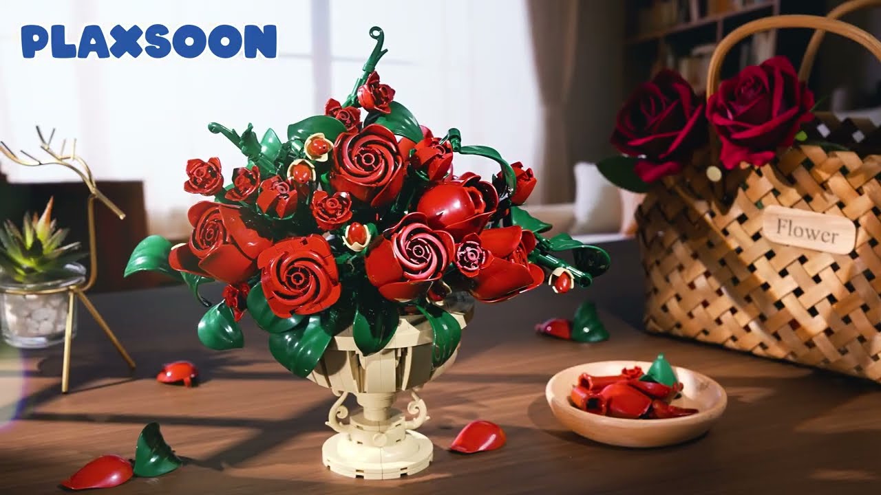 PS-SC8820 Rose Flower Building Set (Blumen Rosen Bauspielzeugset für Erwachsene)