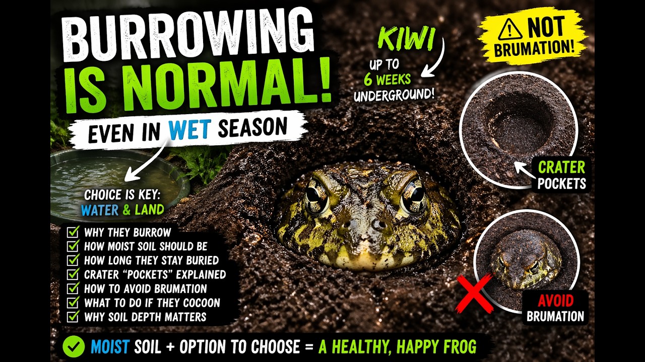 Behavior in the soil Pt 1 & 2 -  African Bullfrog - Pyxicephalus Adspersus also known as Pixie frog
