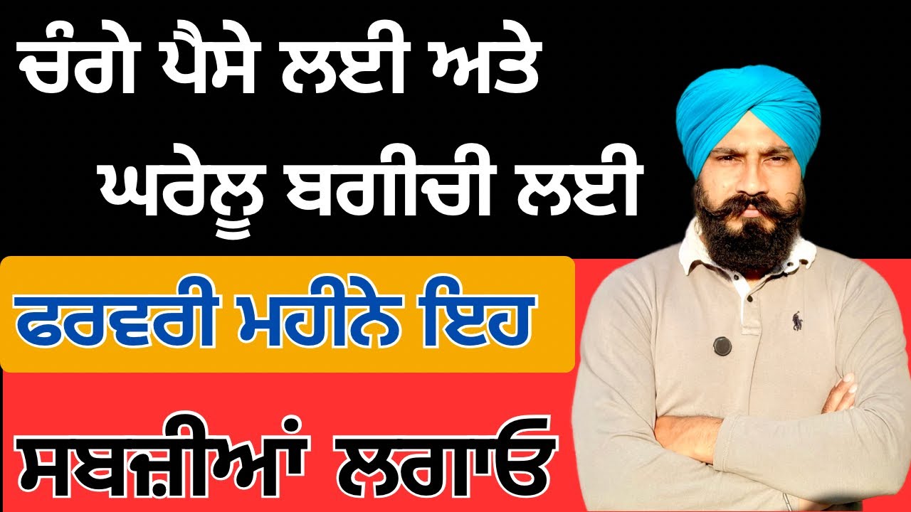 ਫਰਵਰੀ ਮਹੀਨੇ ਕਿਹੜੀਆਂ ਸਬਜ਼ੀਆਂ ਲਗਾ ਸਕਦੇ ਹਾ| February me konsi sabji lagaye | February me sabji ki kheti