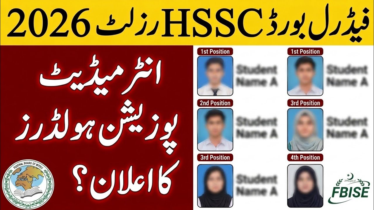FBISE HSSC Result 2026 | Position Holders Announced?