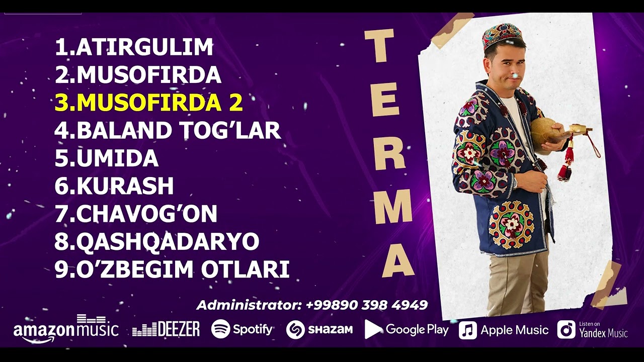 Axror Baxshi Yangi qo'shiqlar termasi musofirlar uchun