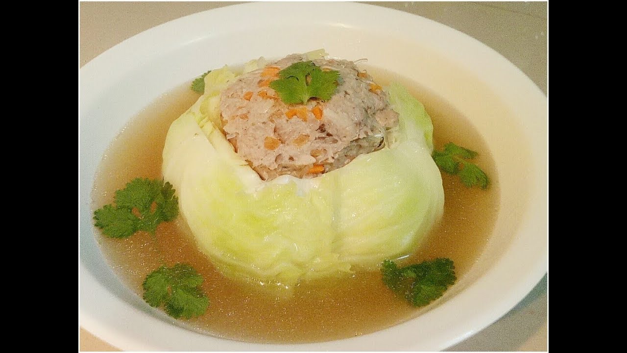ต้มจืดกะหล่ำปลียัดไส้ทำกินได้ไม่ยากอร่อยด้วย