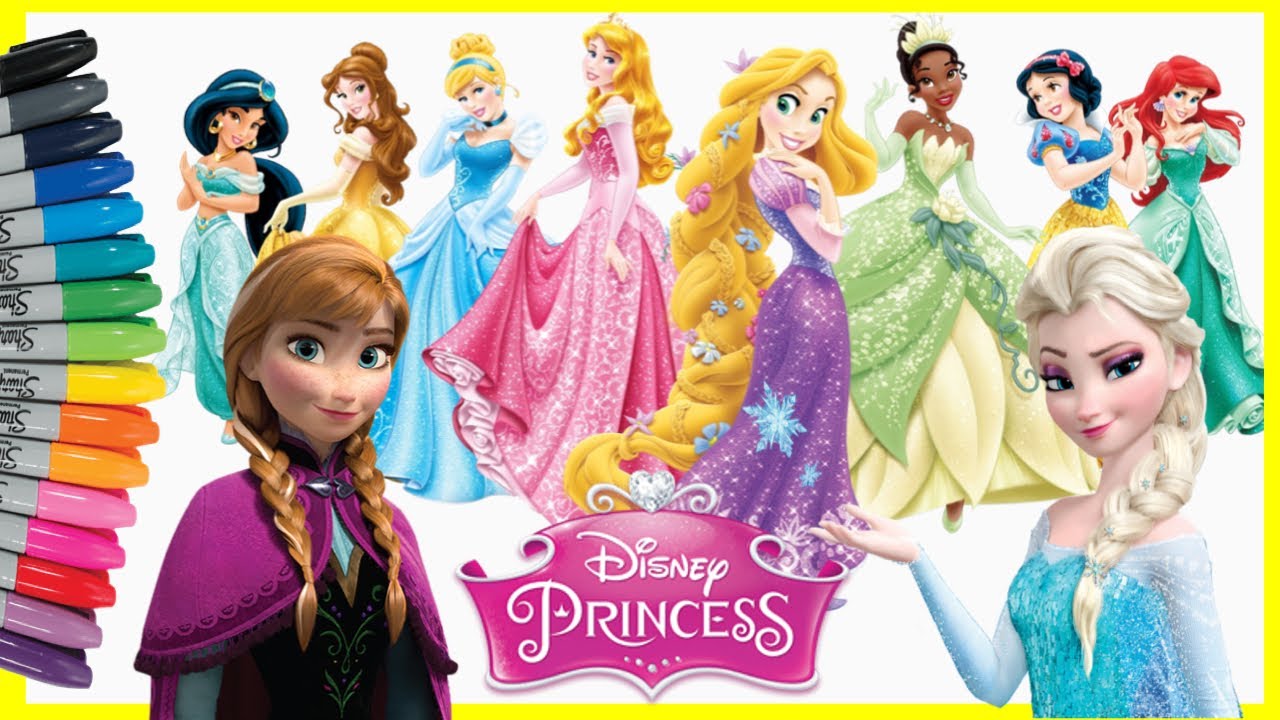 Mewarnai Disney Princess Coloring Book Compilation | Princess Disney Coloring Pages