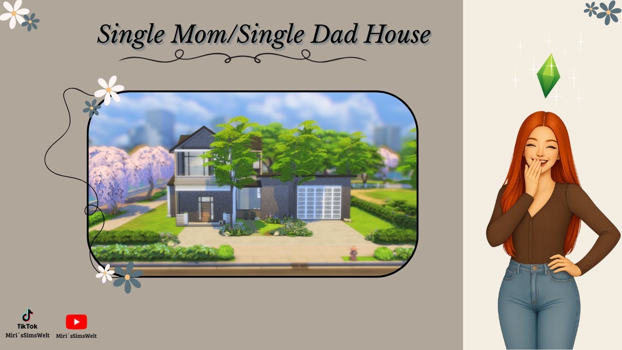 Sims 4 Speed-Build Single Mom/Single Dad House with CC
