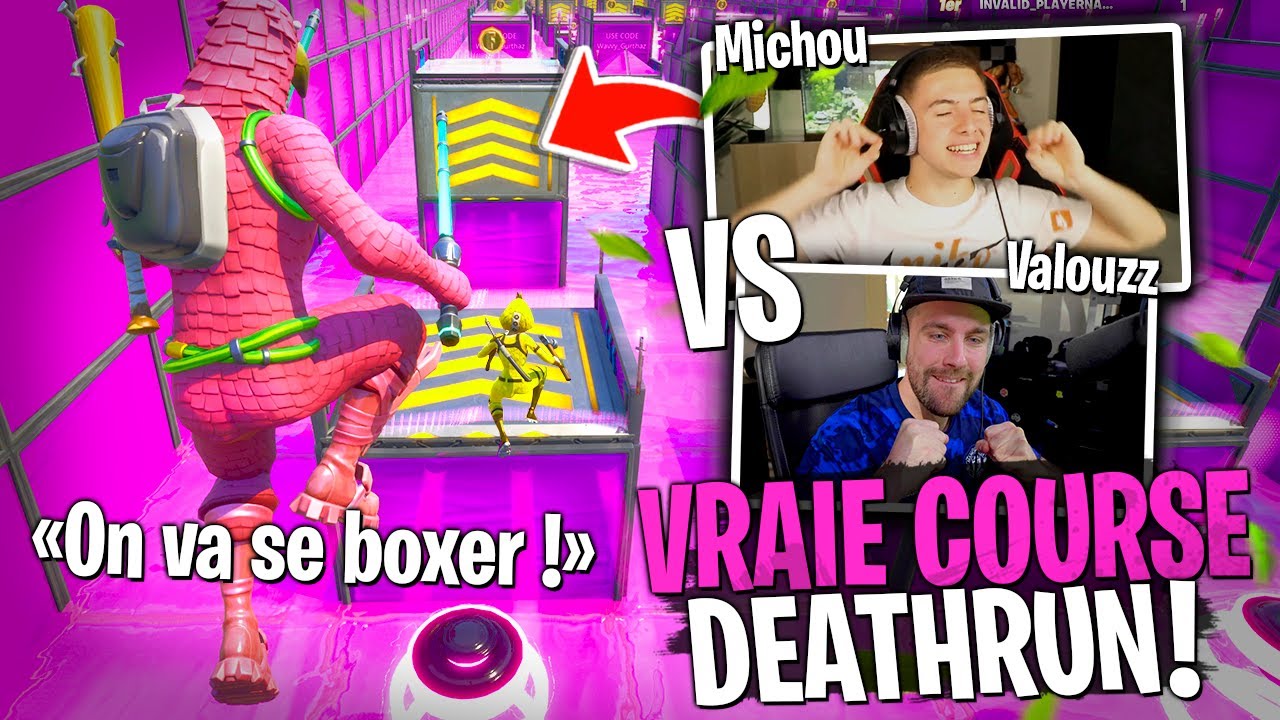 Une véritable COURSE DEATHRUN contre Michou sur Fortnite Créatif !