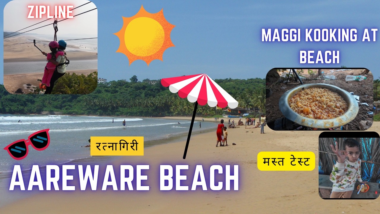 Aare Ware Beach Zipline Experience 🌊 | Beach Cooking Maggi | Ratnagiri Travel Vlog