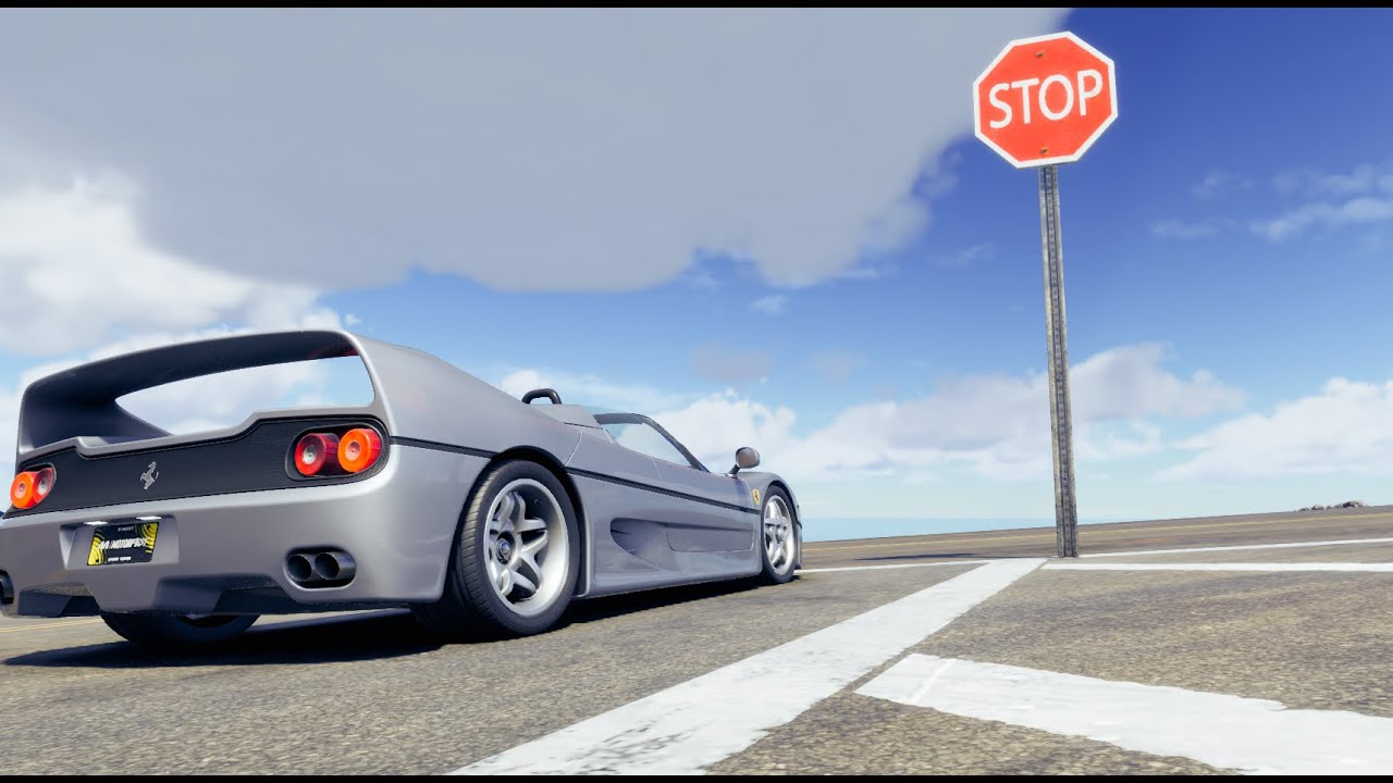 F40 FERRARI GOES OFF CLIFF  