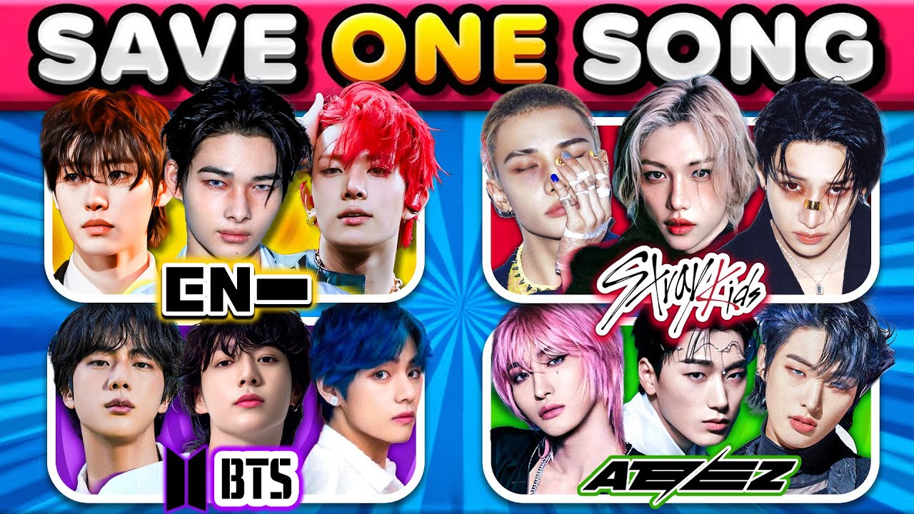 BTS vs ENHYPEN vs STRAY KIDS vs ATEEZ: Save 1 KPOP Song 🎵 Kpop Quiz 2025