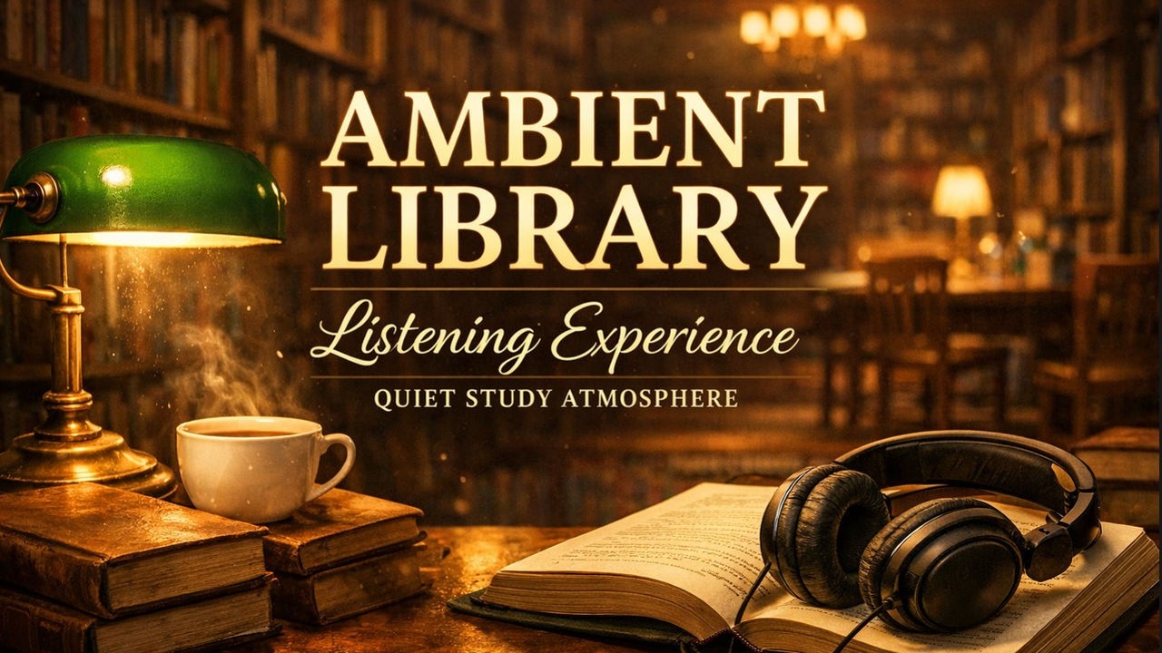 Ambient Library Listening Experience | Quiet Study Atmosphere