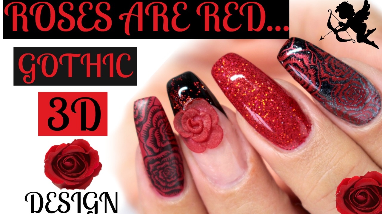 🌹GOTHIC INSPIRED 3D ACRYLIC RED ROSE TUTORIAL | DIXIE PLATES 🌹