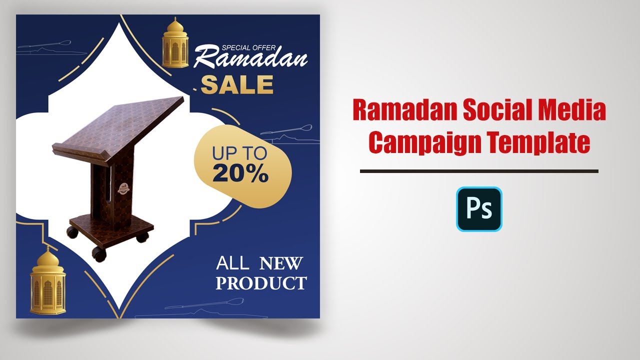 Ramadan Social Media Campaign Template ad | Social Media Post Template Ad | Photoshop Tutorial