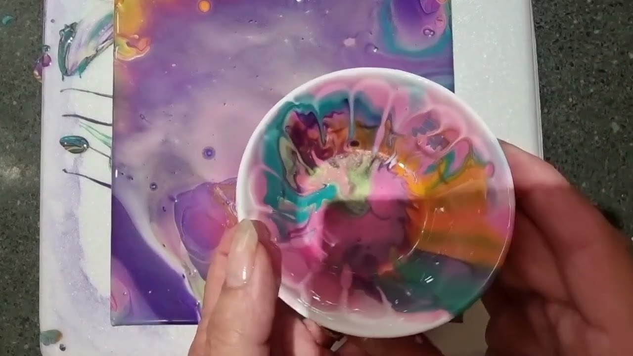 Fluid Art Flip Cup with Boom Booster drops.  Boom Gel Stain.