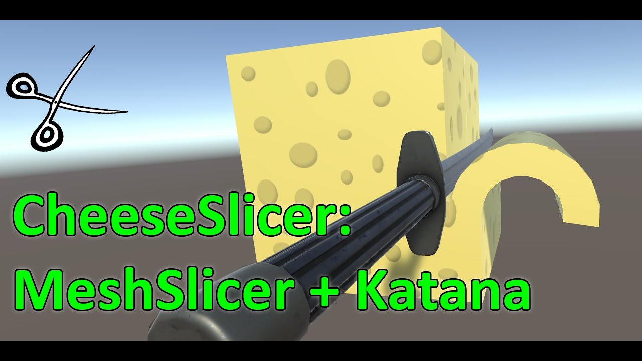 Unity. Cheese Slice game. Cut asset. Bend mesh