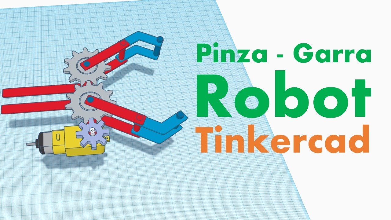 Diseño de Pinza - Garra 3D para robot en Tinkercad