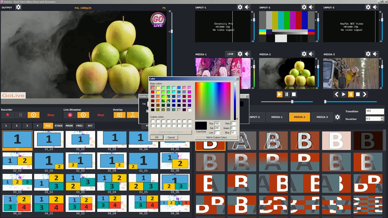Demo Video Part 3   Media/video/image input and playlist setting in GoLive Software