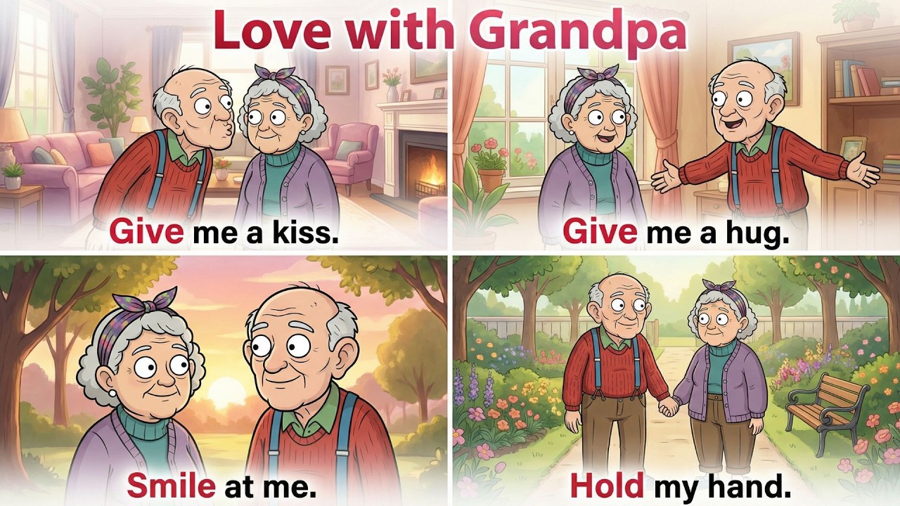 Easy English Phrases | Love with Grandpa! ❤️| Daily English Made Simple! 📖