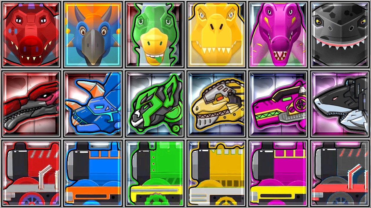 Dino Picnic, Train Driver, Dino Robot Corps: Baryonyx Diabloceratops Apatosaurus Giganotosaurus TRex