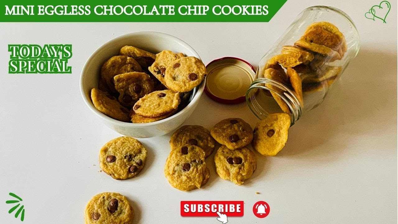 Mini Eggless Chocolate Chip Cookies #chocolatechipcookies #egglesscookiesrecipe #belovedcaters