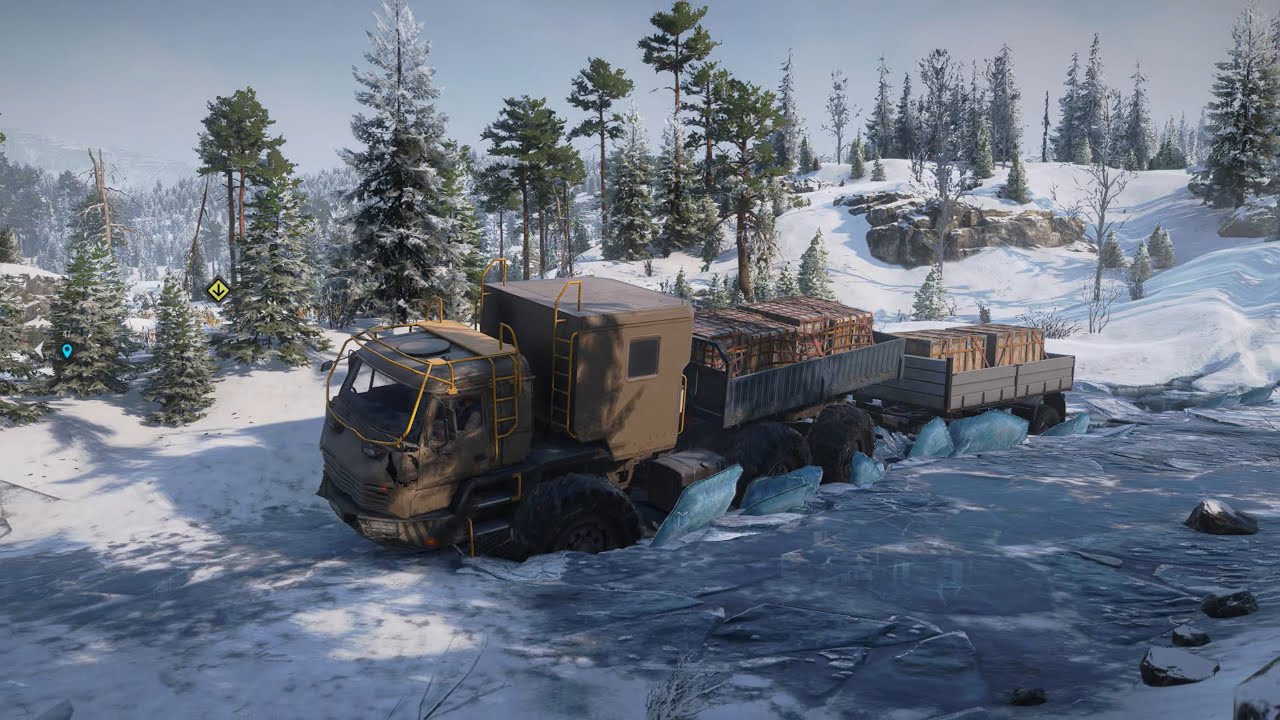 Опасный путь Azov'а  ценный груз сквозь снег и лёд!   В новом 15  - том сезоне SNOWRUNNER!!!