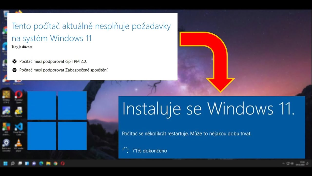 Instalace Windows 11 22H2 bez systémových požadavků