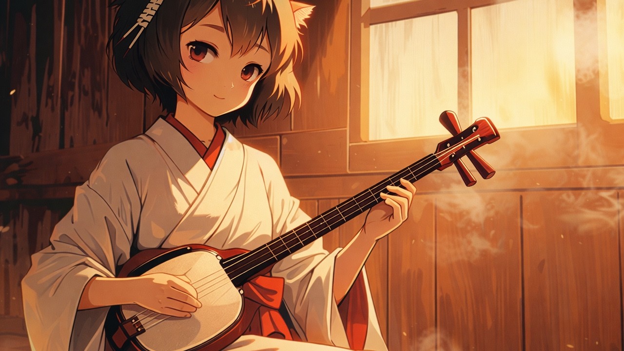 【Japanese ANIME Zen BGM】Kyoto Night Focus – Shamisen & Koto Study Music