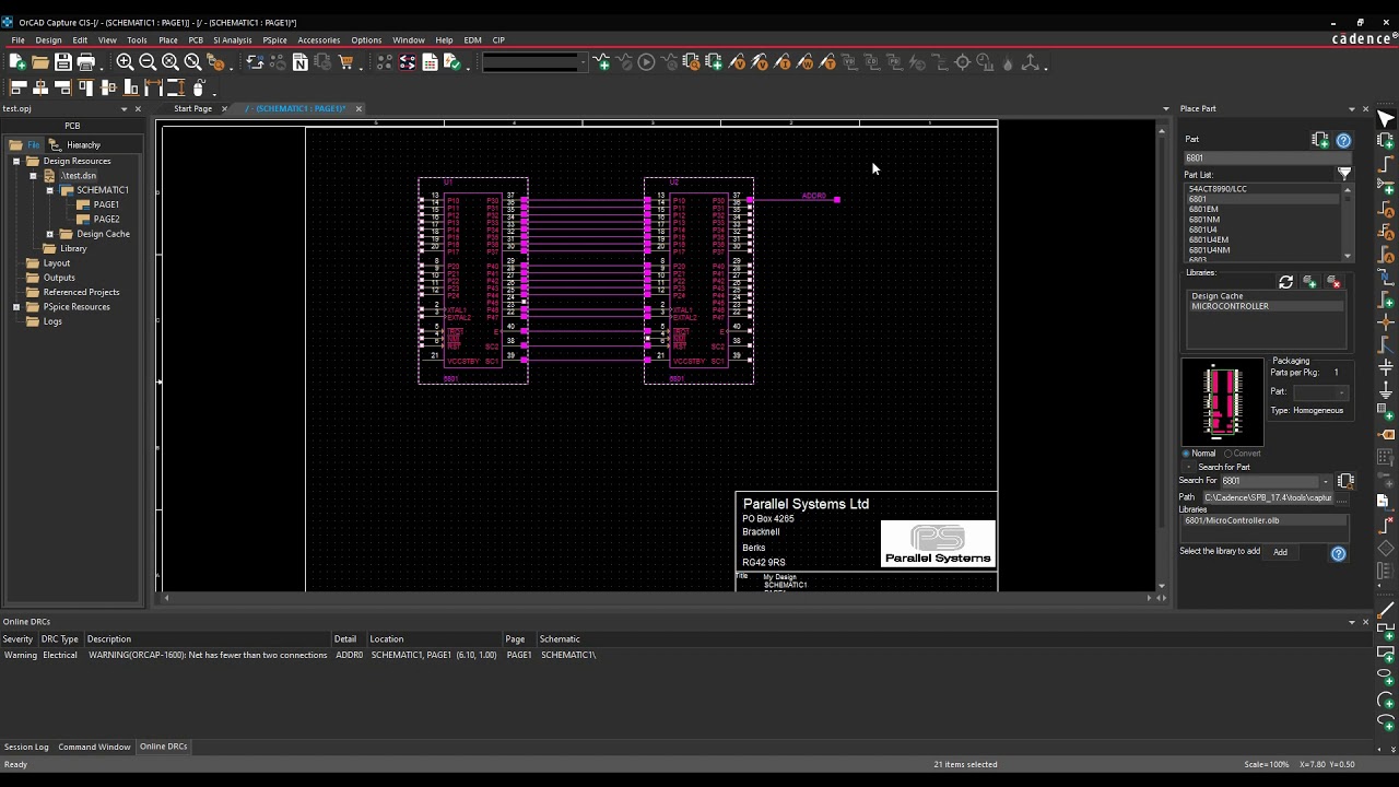 OrCAD Capture DRC Online Design Rule Check