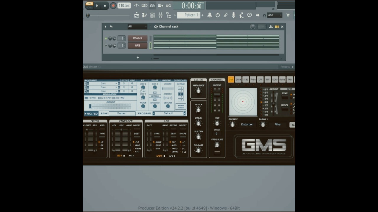 Как накрутить Rhodes в FL Studio на стандартном синте GMS #flstudio #sounddesign #lofi #shorts #gms