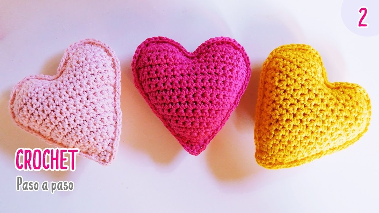 Como tejer un corazon a crochet -ganchillo de forma fácil y rápida para San Valentin. Parte 2