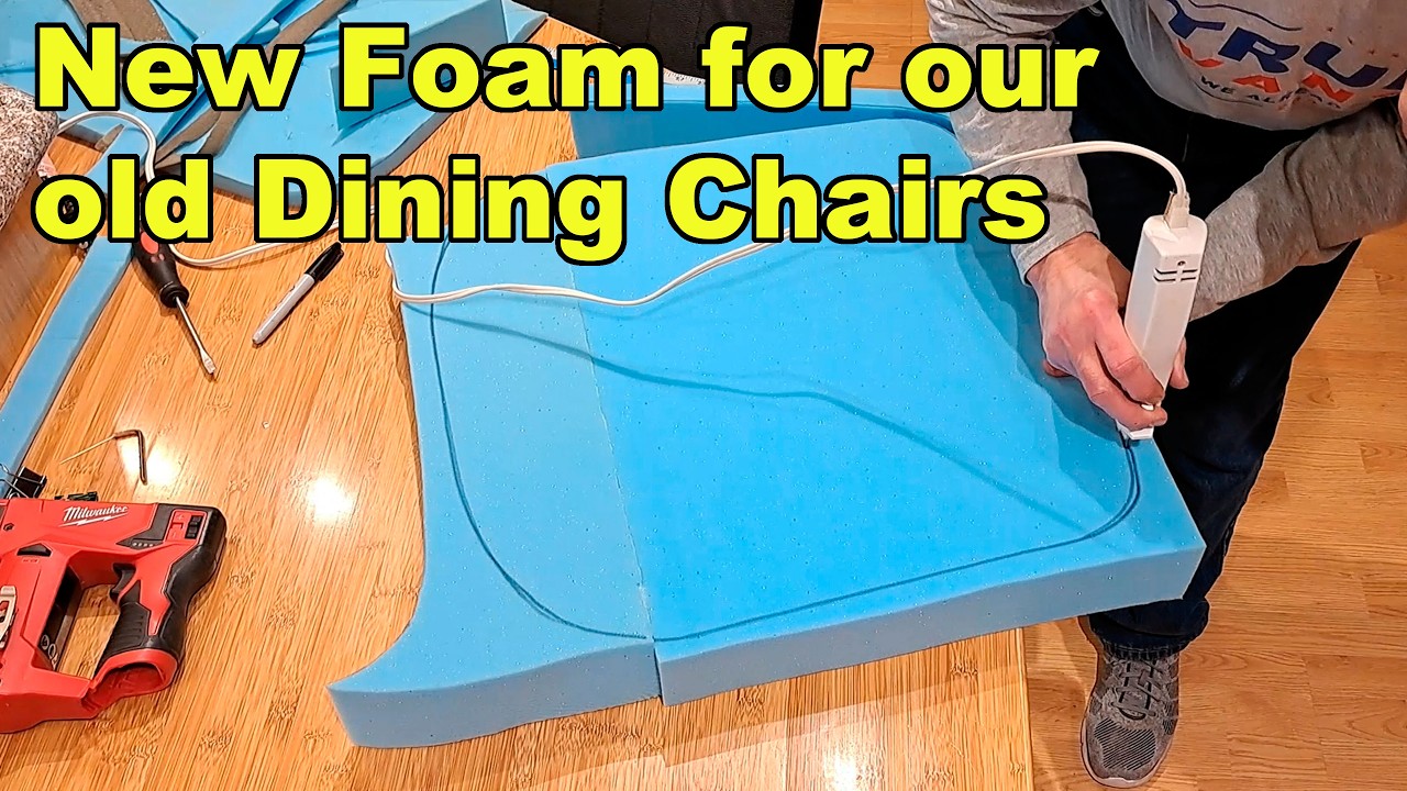 Putting New Foam in our old Dining Chairs