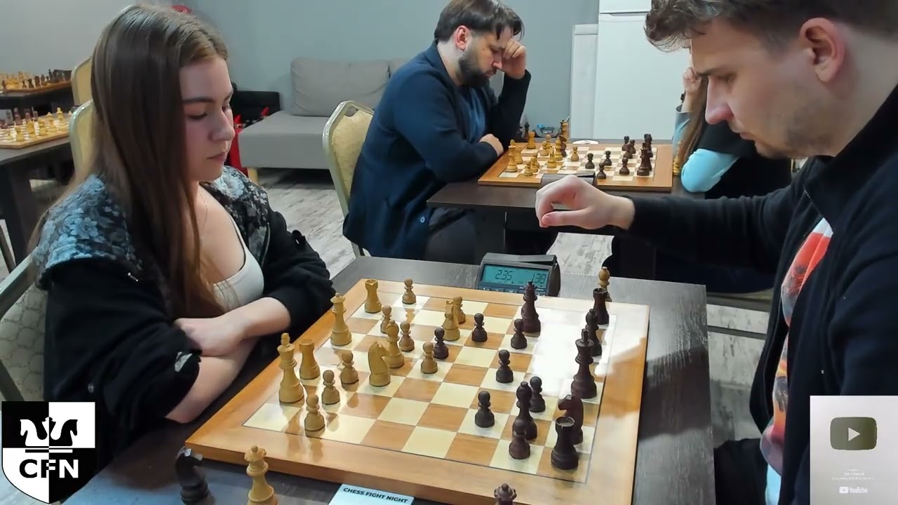 Knight f7 sacrifice! WFM Fatality. vs Spesivtsev R. Chess Fight Night. Blitz