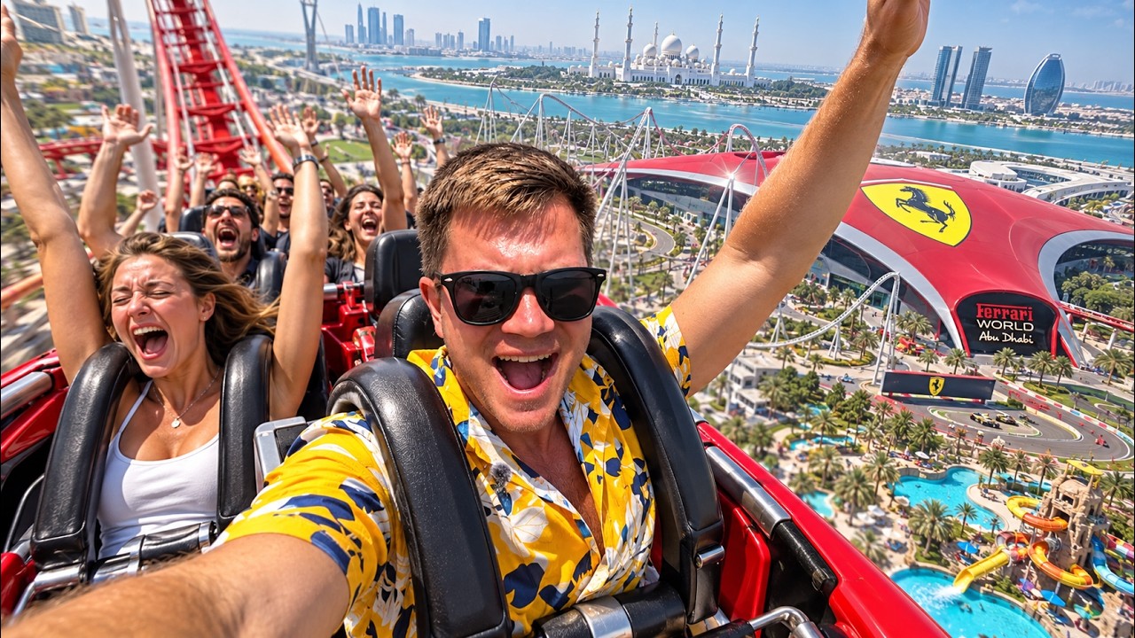 ШOK от Абу-Даби после Дубая! САМЫЕ СТРАШНЫЕ аттракционы: Ferrari Park и Yas Waterworld. Дубай ночью