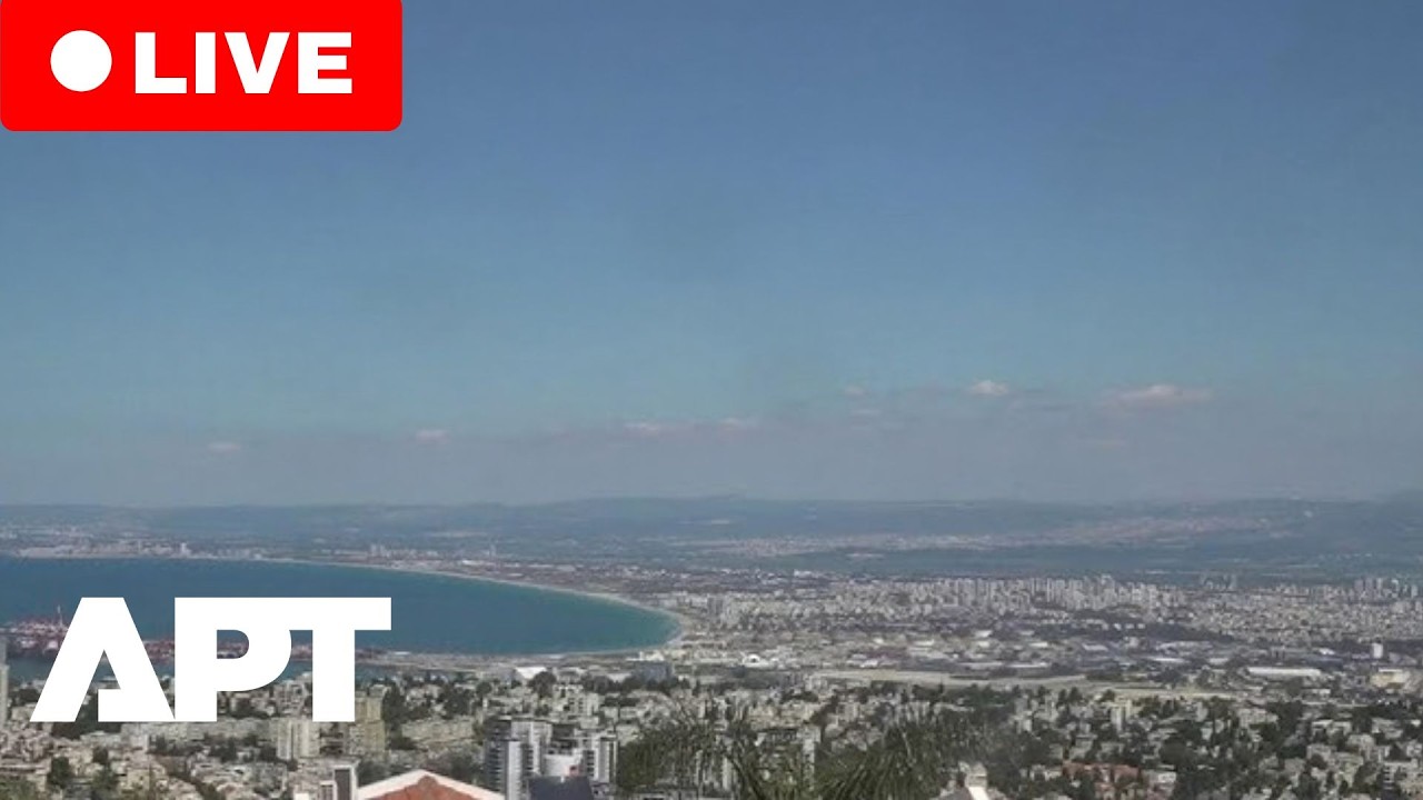 LIVE | View Of Haifa Skyline from Northern Israel Following a Strike | APT